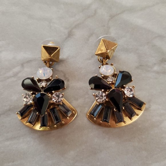 J. Crew Jewelry - ✨ J.Crew Art Deco Iridescent Rhinestones Crystals Pave Cluster Statement Dangle